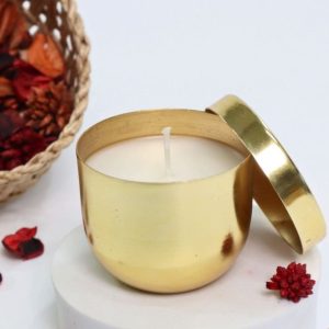 Gold Finish Metal Jar Candles (Per piece)