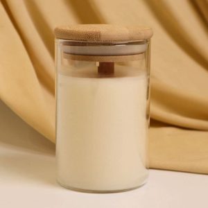 Glass Jar Candles With Bamboo Lid (Per piece)