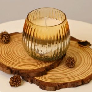 Gold-Toned Glass Candle (Per piece)