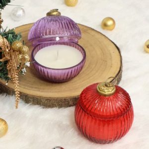 DECENT GLASS Christmas Ball Jars and Candle Holder  With Lid (Per piece)