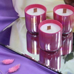 Pink Glass Filled Votive Candles (Per piece)