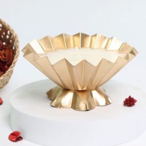 Decorative Metal Bowl with Base Candles (Per piece)