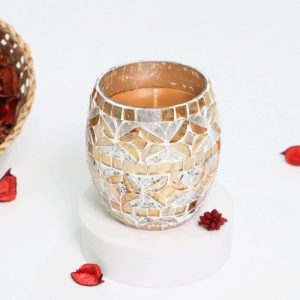 Mosaic Kulhad Shaped Candle Jar (Per piece)
