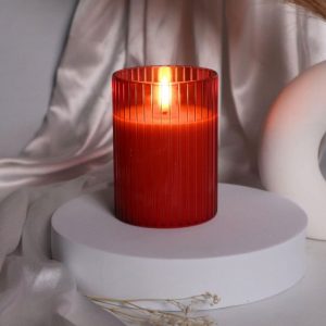 Striped Glass Jar Candles (Per piece)