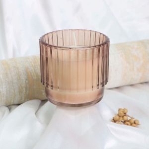 Striped Glass Jar Candle (Per piece)