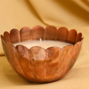 Flower Cut Metal Jar Candle (Per piece)