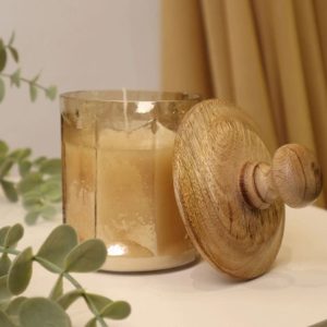 Glass Jar Candle with Bamboo Lid (Per piece)