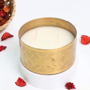 Gold Plated Metal Jar Candle (Per piece)