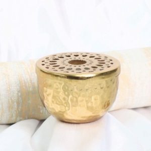 Gold Finish Steel Tealight Candle with Jali Cutouts (Per piece)