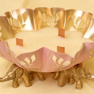 Lotus Cut Urli Candle With Elephant Legs (Per piece)