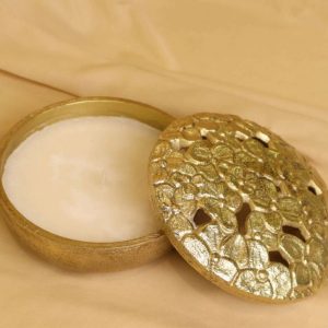 Gold Floral Lid Candle /Jar (Per piece)
