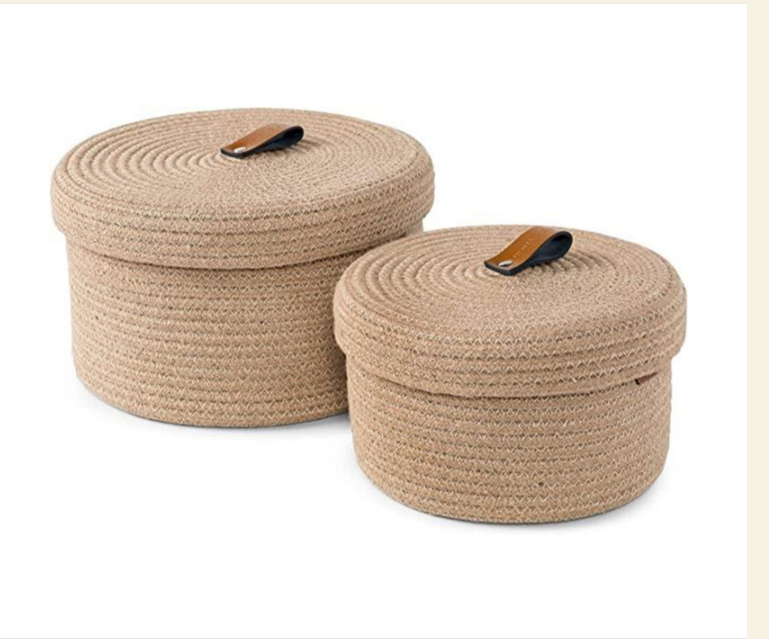 Rope Gift Jute Basket with Lid